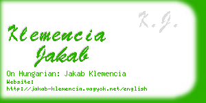 klemencia jakab business card